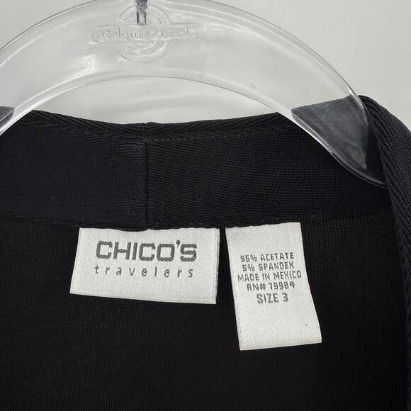 CHICO'S Traveler Open Cardigan Size 3 / US XL Slinky Wrinkle Free Short Sleeve - Picture 2 of 8